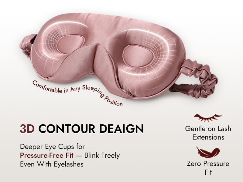 22 Momme 100% Mulberry Silk 3D Sleep Mask With Upgraded Nose Wings - Detail 2