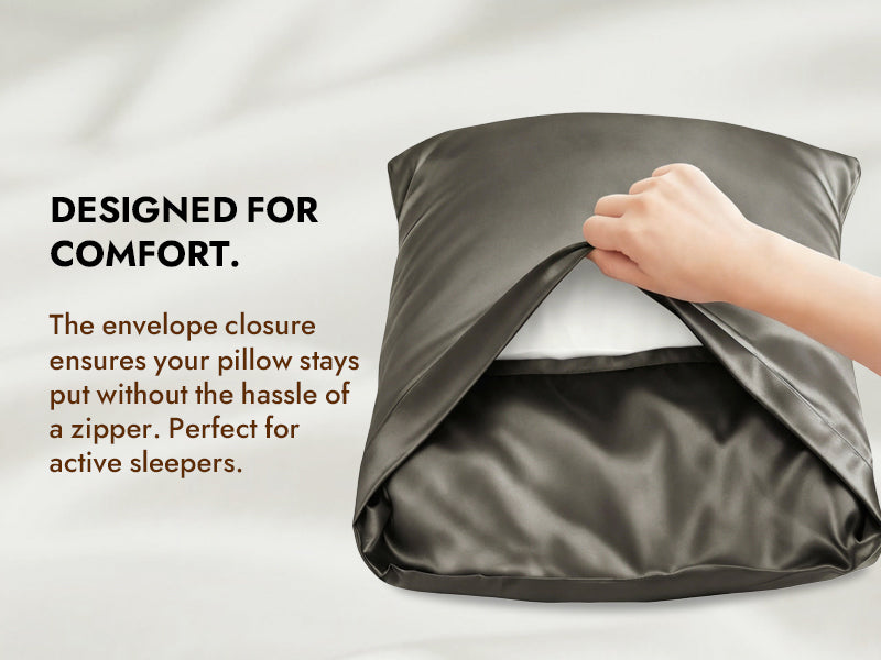 100% Mulberry Silk Pillowcase with Envelope Closure - Detail 2