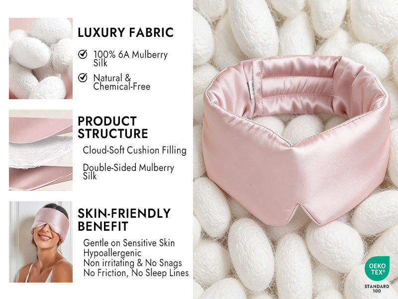Elegant One Piece 100% Mulberry Silk Sleep Eye Mask - Detail 3