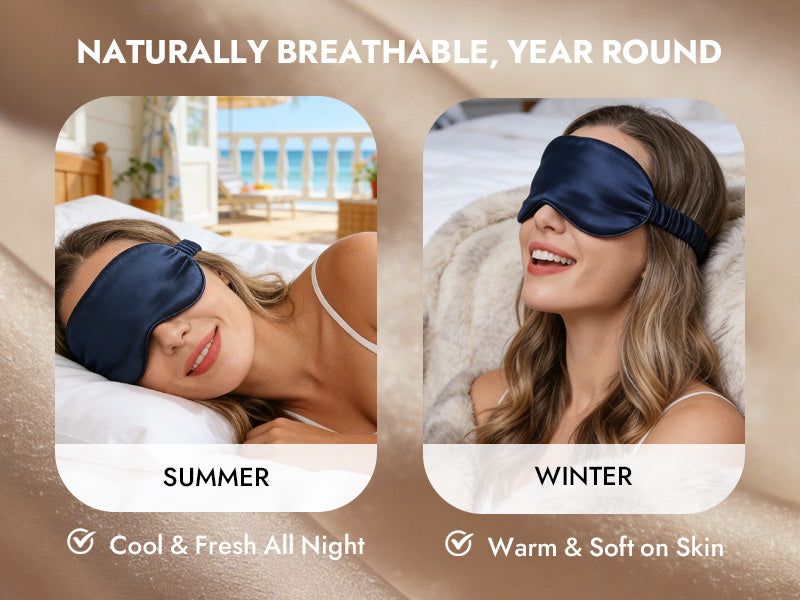 100% Mulberry Silk Sleep Eye Mask with Elastic Band - Detail 3