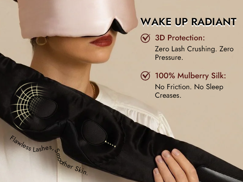 100% Mulberry Silk 3D Contoured Eye Mask With Velcro Closure - Detail 3