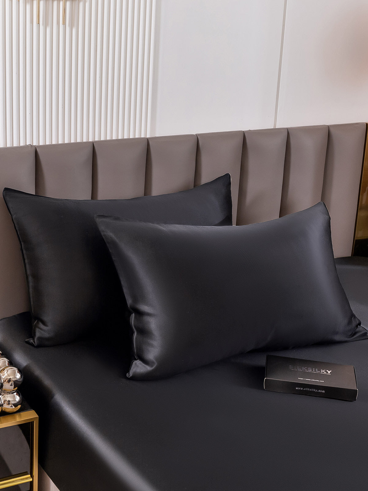 [Black] SilkSilky  Pillowcases 001