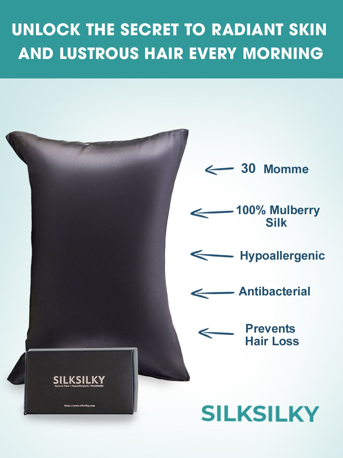 [Black] SilkSilky  Pillowcases 002