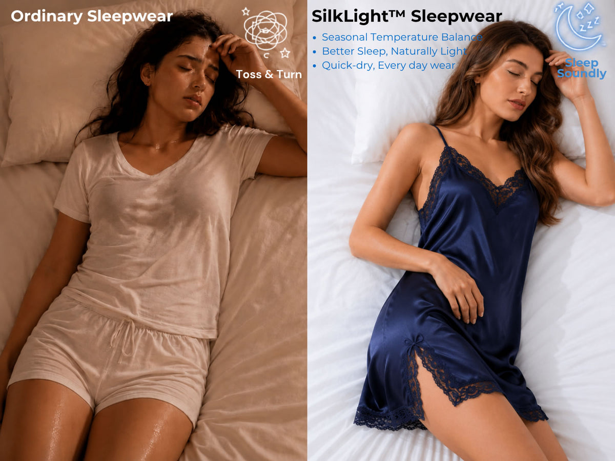 Women's 100% Mulberry Silk Spaghetti Strap Lace Split Hem Short Nightgown - Detail 1