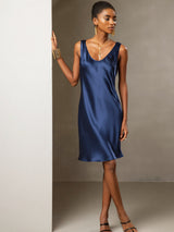 [Dark Blue] SilkSilky  Sleeveless Dress 006
