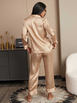 [Multi] SilkSilky  Short Sleeve Lapel Collar Women's Pajamas 002