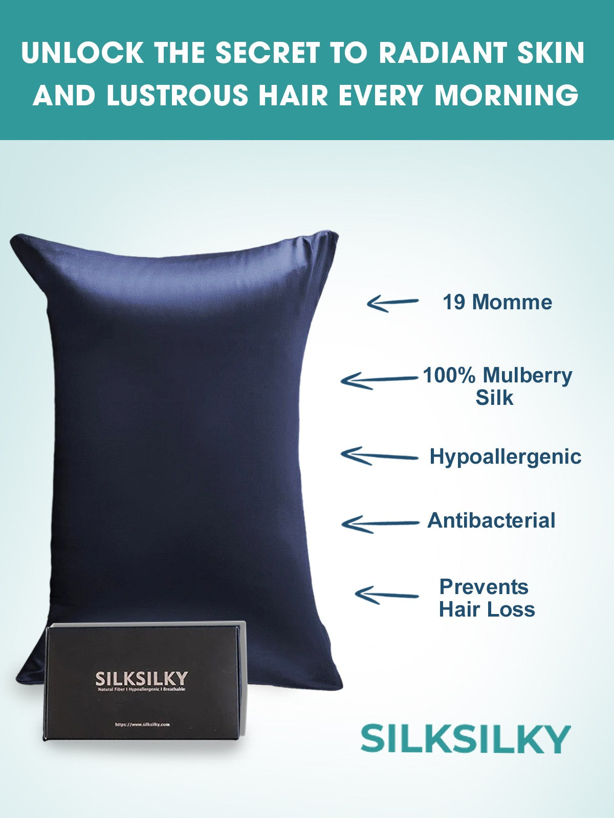 [Dark Blue] SilkSilky  Pillowcases 002