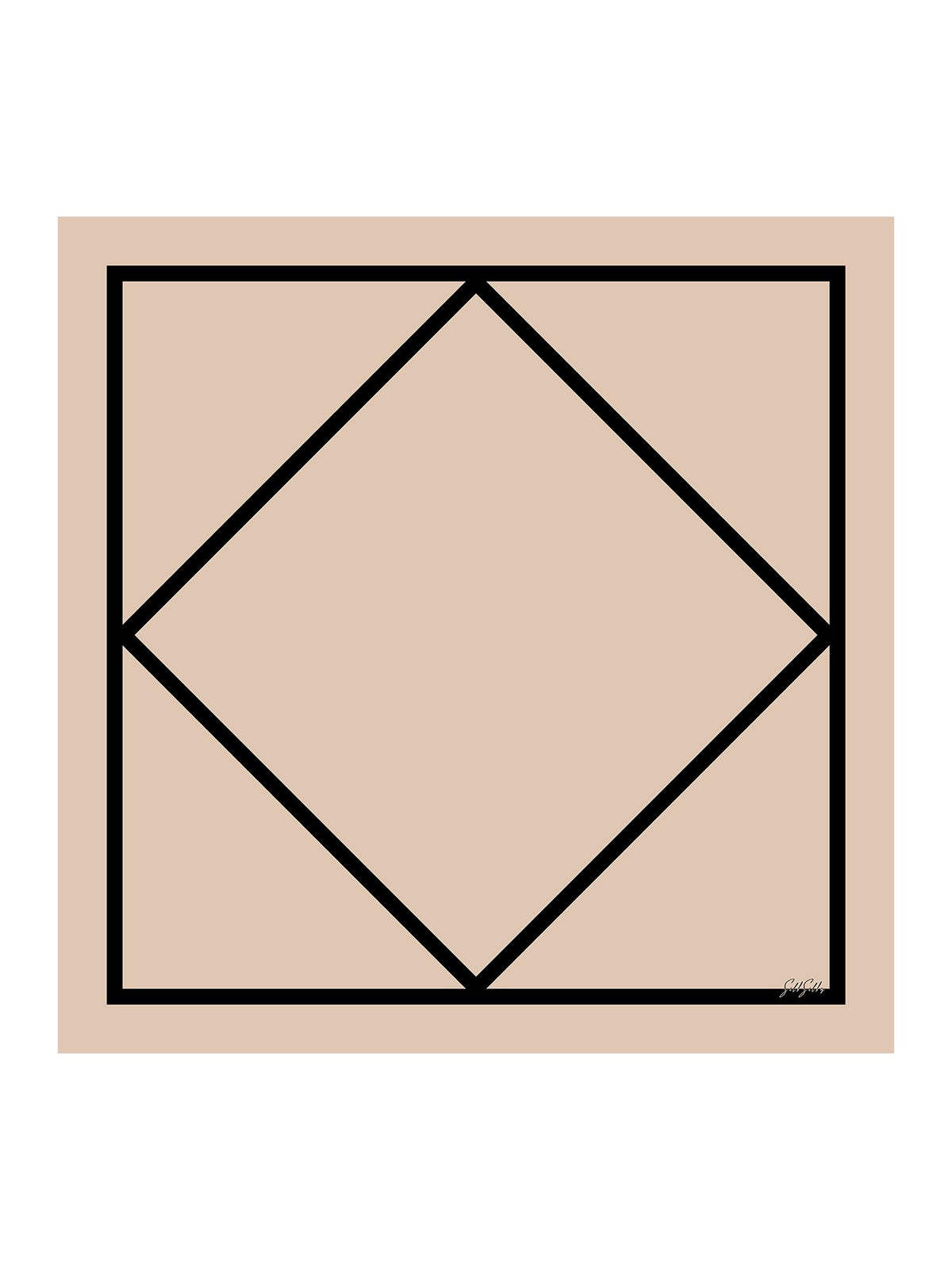 [Beige Square] SilkSilky  Scarf 001