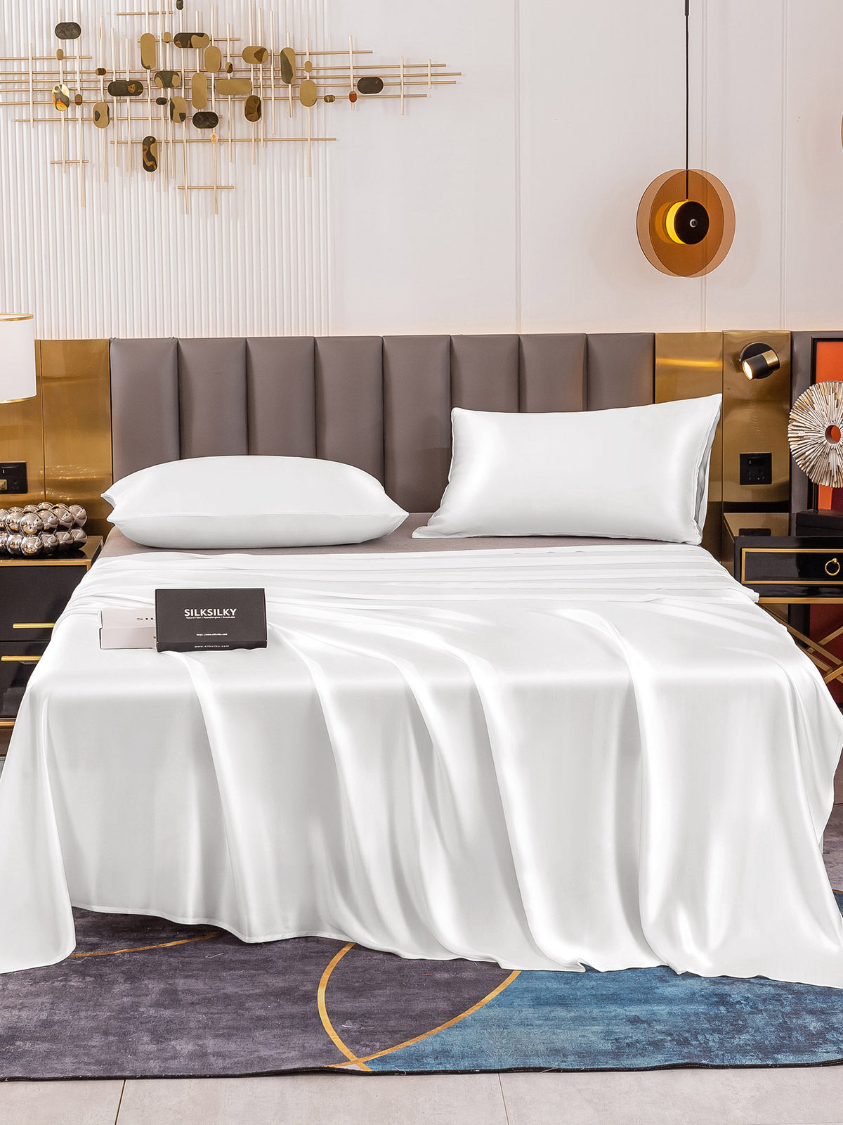 [White] SilkSilky  Bedding Set 002