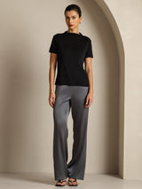 [Black] SilkSilky  Short Sleeve Women's T-Shirt 007