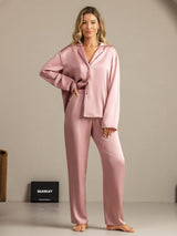 [Peach Skin] SilkSilky  Long Sleeve Lapel Collar Women's Pajamas 003