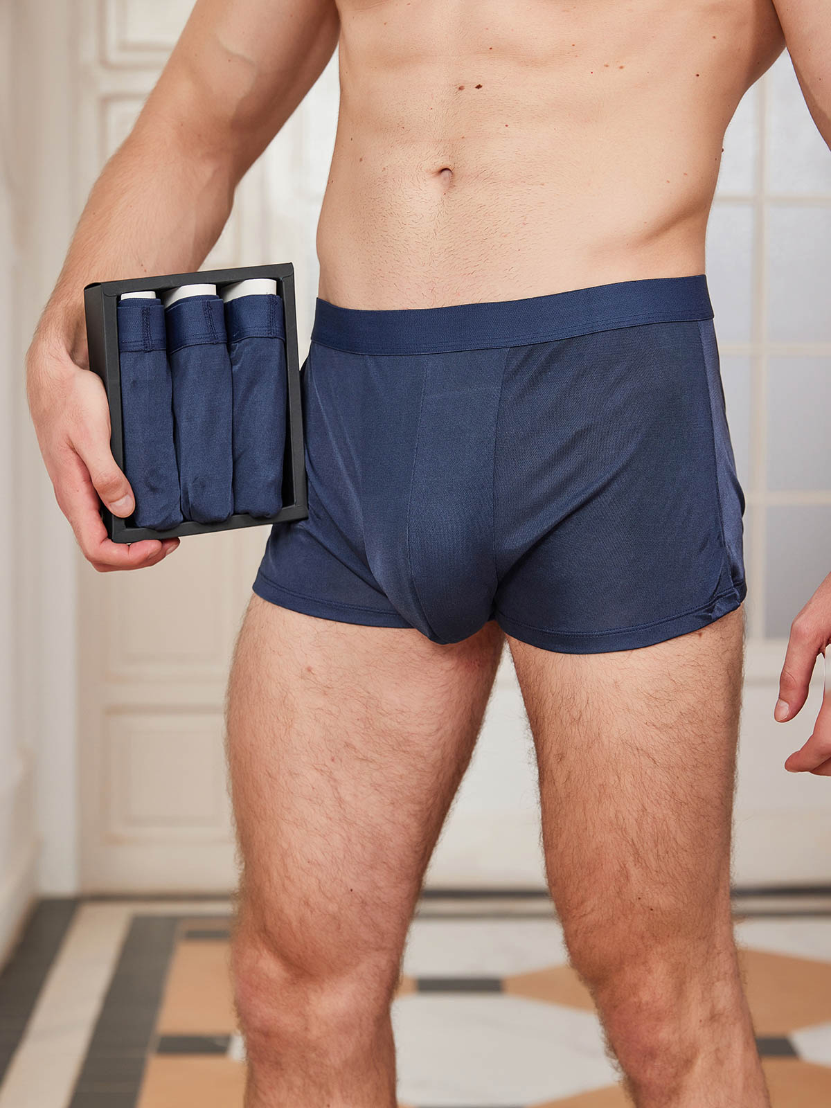 [Dark Blue] SilkSilky  Men's Underwear 001