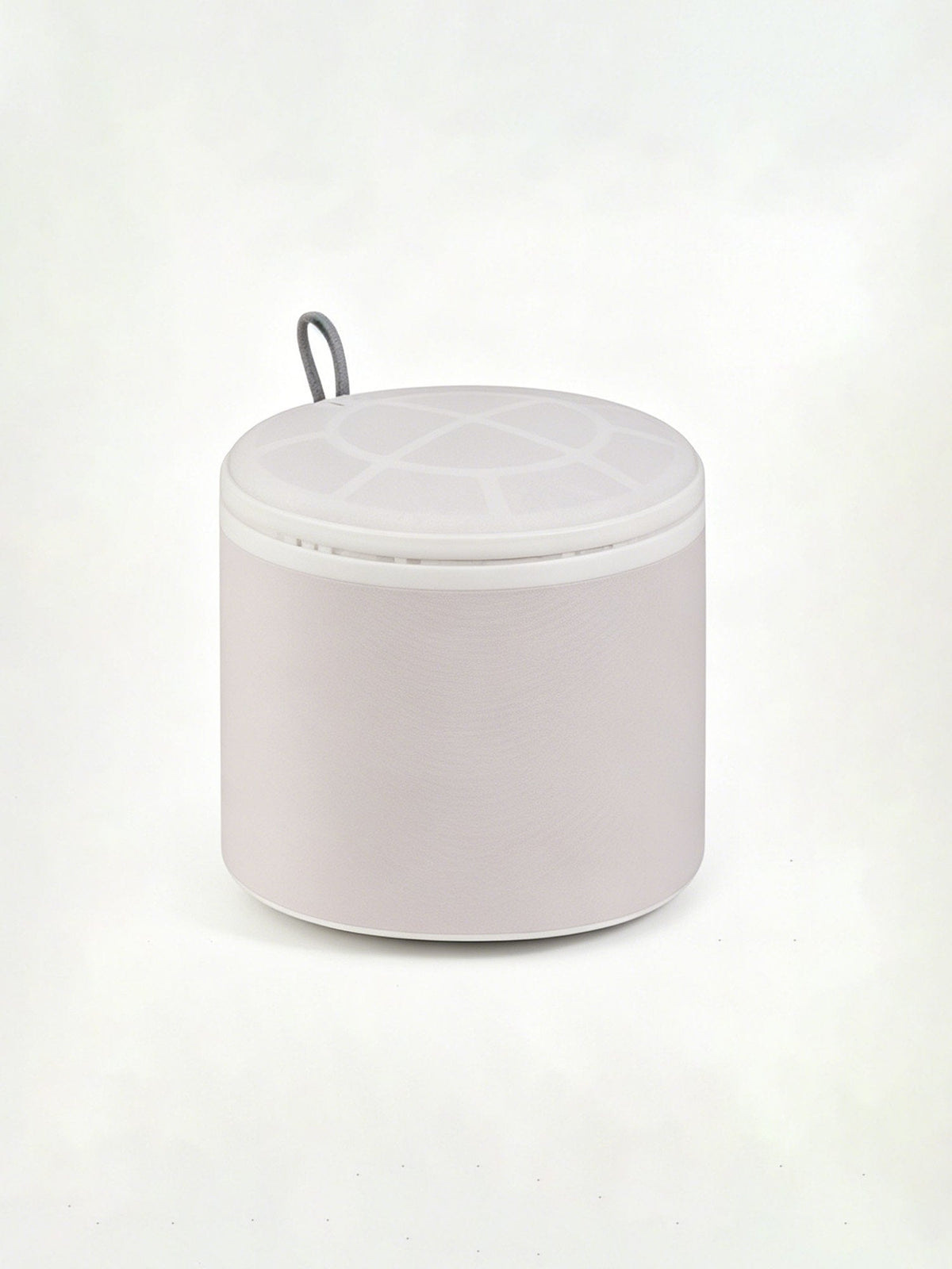 Round white mesh bra laundry wash bag with zipper closure and hanging loop