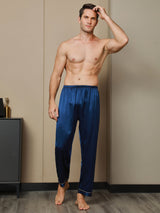 [Dark Blue] SilkSilky  Men's Sleep Shorts 003