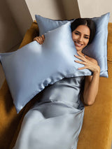 [DarkBlue+LightBlue] SilkSilky  Pillowcases 004