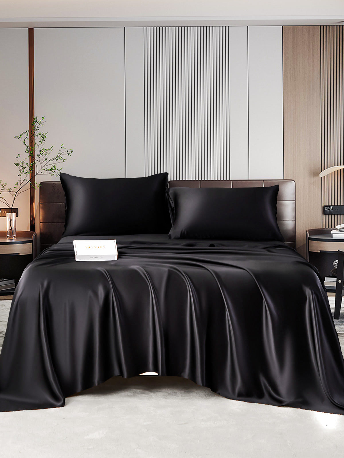[Black] SilkSilky  Bedding Set 001