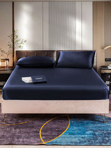[Dark Blue] SilkSilky  Bedding Set 001