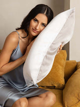 [LightGray+White] SilkSilky  Pillowcases 002