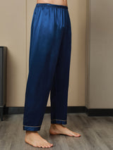 [Dark Blue] SilkSilky  Men's Sleep Shorts 005