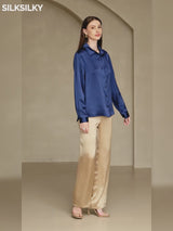 SilkSilky  Long Sleeve Lapel Collar Women's Shirts video 001