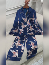 SilkSilky  Long Sleeve Lapel Collar Women's Pajamas video 001