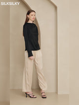 SilkSilky  Long Sleeve Boat Neck Women's Blouse video 001